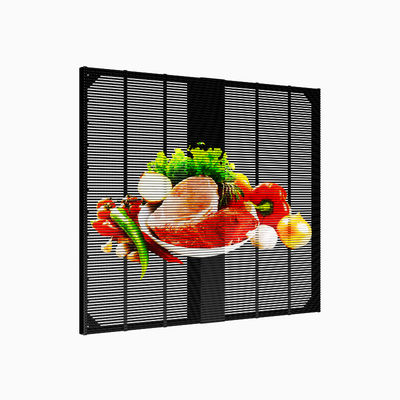800W/m2 Maximum Power Transparent Glass LED Grille Screen for Indoor Outdoor Full Color Electronic Advertising