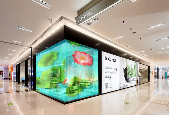 High Transparency P6 Sticky Flixble LED Crystal Film Screen Invisible Advertising Transparent LED Digital Signage Displays