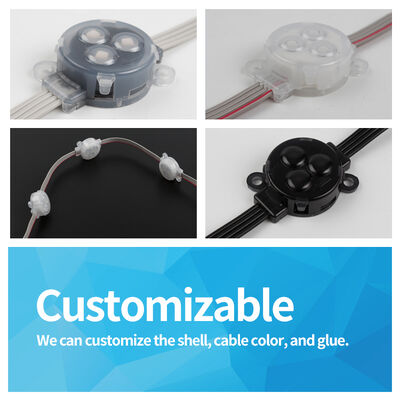 50mm RGBW Pixel Point Light Source 2W DMX512 IP67 Waterproof 120° Beam Angle Outdoor