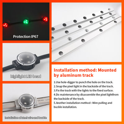 40mm Smart Addressable LED Pixel Light IP67 Waterproof High Brightness Pixel Lamp for Outdoor Facade