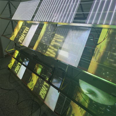 P10 advertisement display indoor flexibility on glass transparentSMD2121 5V  LED crystal film screen