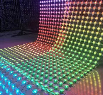 SMD3535 RGB LED Mesh Video Curtain Screen DC12V Voltage Full Color For Indoor