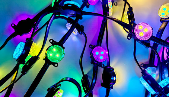 DC12V Đi bộ giải trí đèn LED 3Leds 30mm trang trí ngoài trời Đèn điểm thay đổi với mặt nạ sương mù sâu tùy chọn và 0.8W