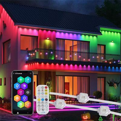 Gouly House Decor 25mm Permanent Eave Light DC24V RGBW Full Color Addressable Outdoor Christmas Pixel Lights