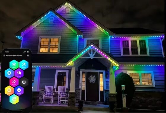 Đèn LED RGB Điểm Pixel Thanh Ray Chiếu Sáng Trang Trí Mái Nhà Ngoài Trời