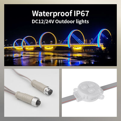 Giá nhà máy ngoài trời RGB Led Point Light màu đầy đủ 30mm DC12V IP67 Đèn đèn pixel chống nước