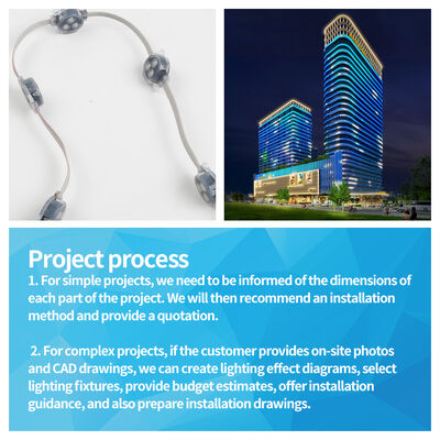 DC24V 50mm RGBW Full Color LED Point Light IP67 Waterproof for Outdoor Wall Decoration